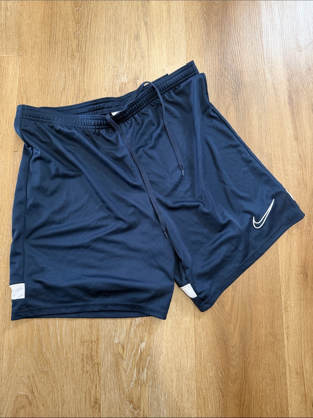 Nike Men’s Navy Athletic Training Shorts with White Swoosh
